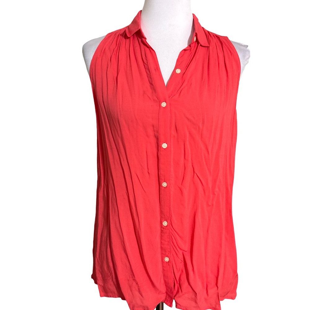 GAP Sleeveless Button Up Blouse Salmon Pink